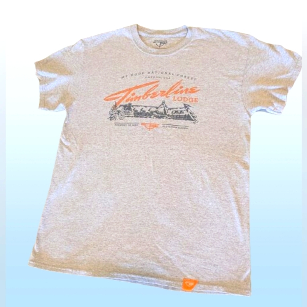 Mt. Hood Oregon Gray Graphic Tee Men's Medium